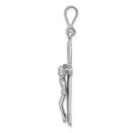 14k White Gold Crucifix Pendant - Image 2