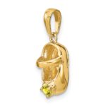 14k 3-D November/Yellow Synthetic Stone Engravable Baby Shoe Charm - Image 5