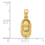 14k 3-D November/Yellow Synthetic Stone Engravable Baby Shoe Charm - Image 4