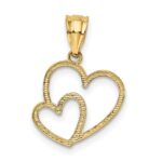 14K Polished Double Heart Pendant - Image 3