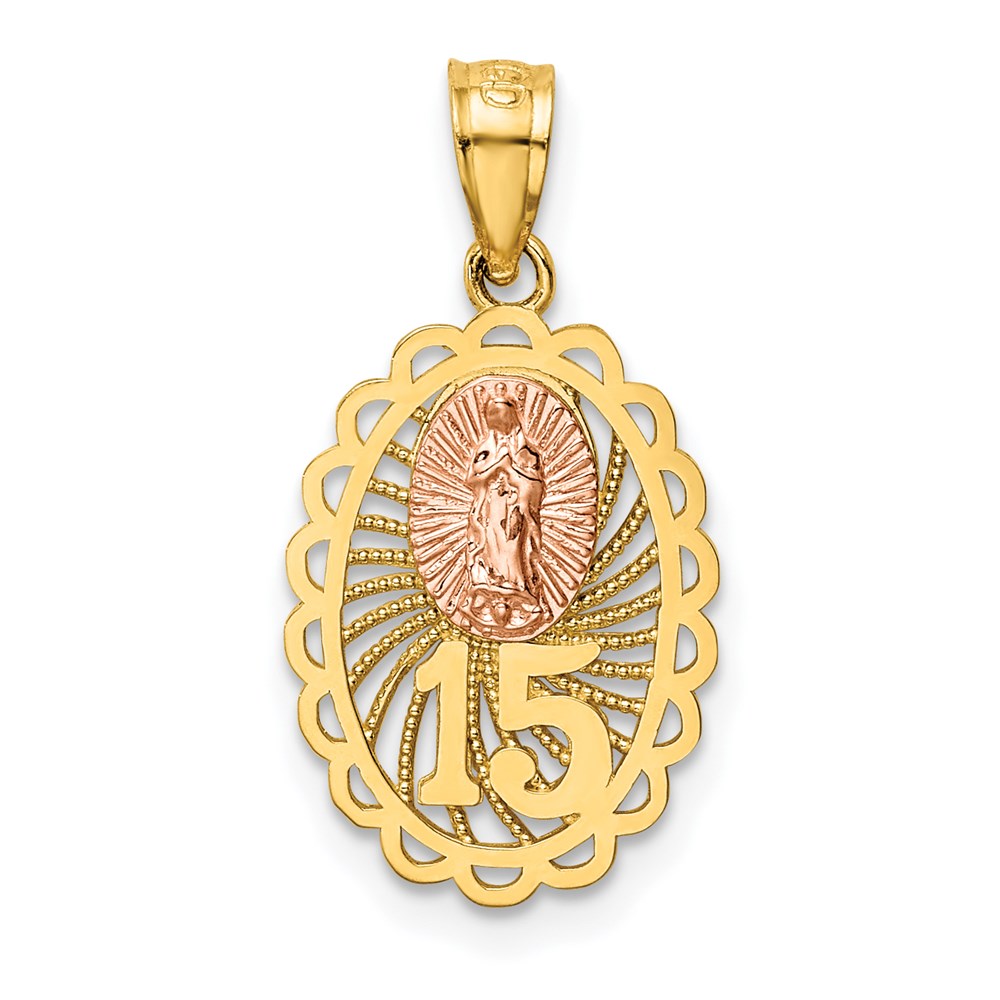 K4715.jpg 14k Two-tone 15 Our Lady of Guadalupe Pendant - Image 1