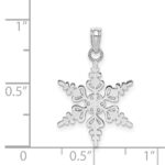14K White Gold Polished Snowflake Charm - Image 4