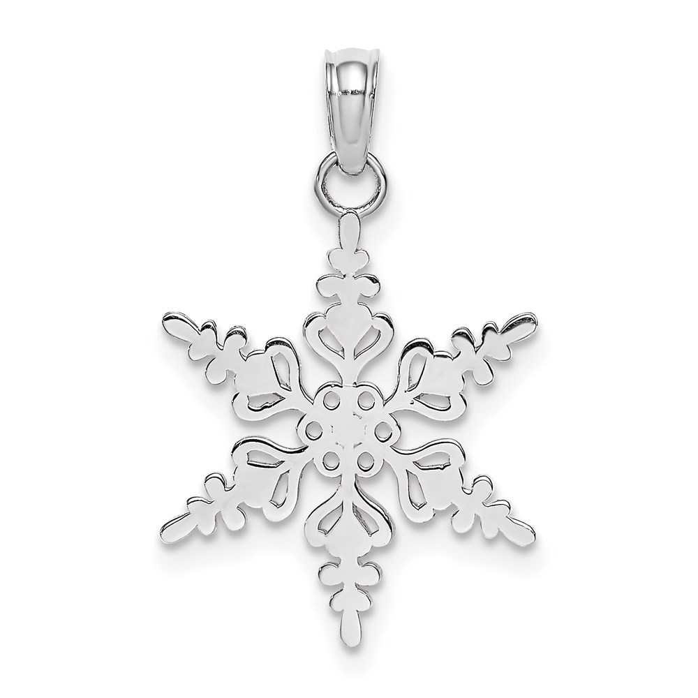 K4743W.jpg 14K White Gold Polished Snowflake Charm - Image 1