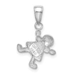 14K White Gold Little Girl Charm - Image 3
