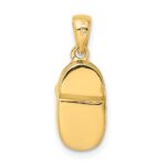 14k  3-D Two-tone Baby Shoe with Bow Charm - Image 4