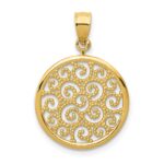 14k Filigree Round Pendant