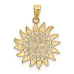 14k Polished Filigree Sun Pendant - Image 3