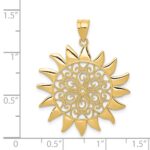 14k Filigree Sun Pendant - Image 4