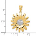 14k and White Rhodium Sunflower Pendant - Image 3
