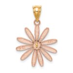 14k Two-tone Rose and Yellow Gold Daisy Pendant - Image 4