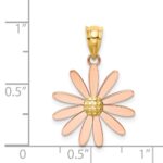 14k Two-tone Rose and Yellow Gold Daisy Pendant - Image 3