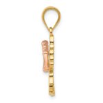 14k Yellow and Rose Gold Hibiscus Flower Pendant - Image 2