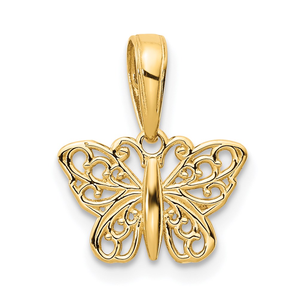 K4839.jpg 14k Polished Filigree Butterfly Charm - Image 1