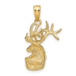 14k Polished Deer Head Charm - Image 4