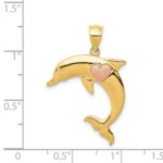 14k Two-Tone Dolphin with Heart Pendant - Image 4