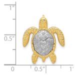 14K Two-Tone Turtle Pendant Chain Slide - Image 4