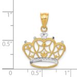 14k and White Rhodium Crown Pendant - Image 3