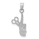 14k White Gold Comb and Scissors Charm - Image 4
