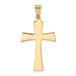 14K and White Rhodium Polished Cross Pendant - Image 3