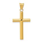 14K Polished Hollow Cross Pendant