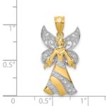 14KTwo-tone and White Rhodium Filigree Angel Pendant - Image 4