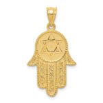 14k Hamsa with Star of David Charm