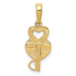 14K Polished Moveable Heart Key and Heart Lock Charm - Image 4