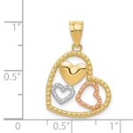 14K Two-tone with White Rhodium Polished Hearts Pendant - Image 4