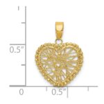 14K Polished Open Wire Heart Pendant - Image 4