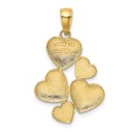 14K and White Rhodium Polished Hearts Pendant - Image 3