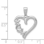 14K White Gold MOM Heart Charm - Image 4
