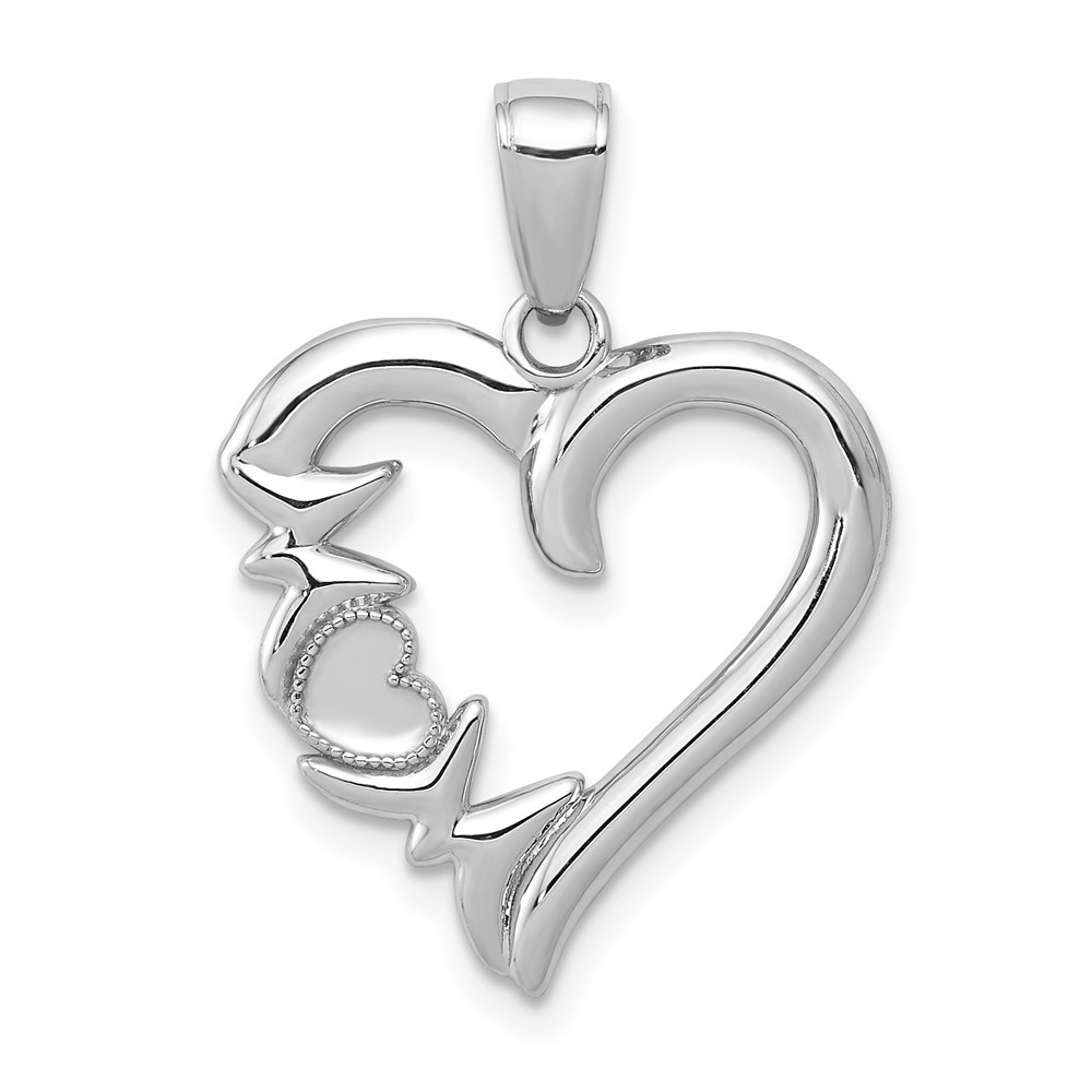 K5196W.jpg 14K White Gold MOM Heart Charm - Image 1