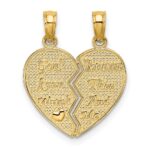 14k 2-Piece Break-Apart GOD KEEP WATCH BETWEEN THEE AND ME Heart Charm