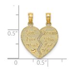 14k 2-Piece Break-Apart GOD KEEP WATCH BETWEEN THEE AND ME Heart Charm - Image 3