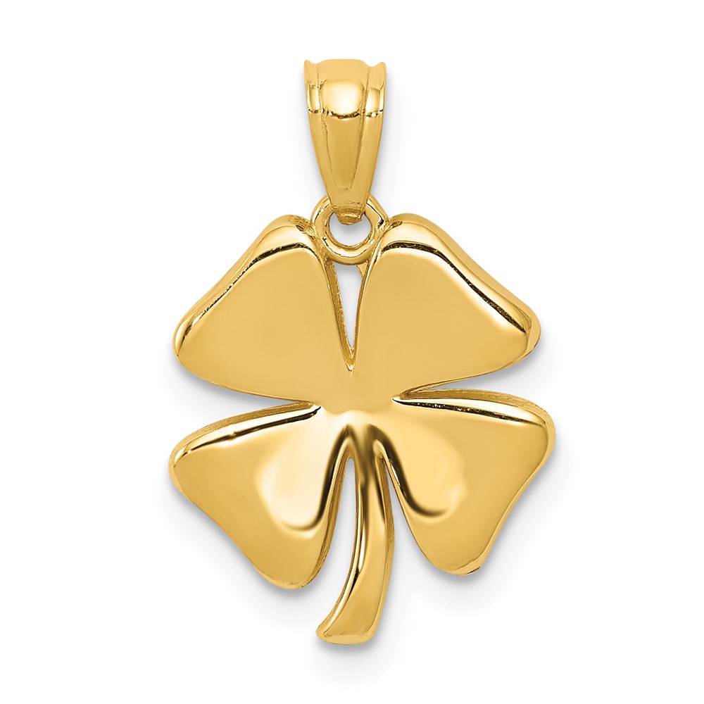 K5267.jpg 14k Gold Polished 4 Leaf Clover Pendant - Image 1
