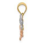 14k Tri-Color Plumeria Flower Pendant - Image 2