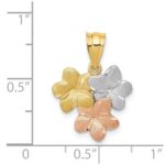 14k Tri-Color Plumeria Flower Pendant - Image 4