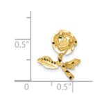 14k Satin Diamond-cut Rose Chain Slide - Image 4