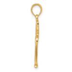 14K Gold Polished and Textured 2-D Palmetto Palm Tree Pendant - Image 2