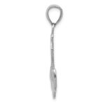 14K White Gold Polished Anchor with Textured Rope Pendant - Image 2