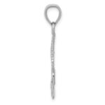 14K White Gold Polished Anchor with Rope Pendant - Image 2