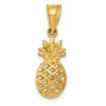 14k Polished 3-D Pineapple Pendant