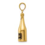14K Polished 3-D Black Enameled Champagne Bottle Pendant - Image 2