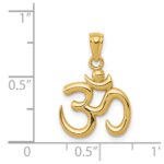 14k Gold Polished Om Symbol Pendant - Image 4