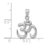 14k White Gold Polished Om Symbol Pendant - Image 4