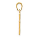 14K Polished Cross With Striped Border Pendant - Image 2