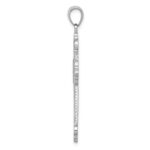 14K White Gold Polished Large Rope Frame Filigree Cross Pendant - Image 2