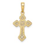 14K Polished Passion Cross with Lacey Center Pendant - Image 3