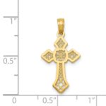 14K Polished Passion Cross with Lacey Center Pendant - Image 4
