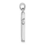 14K White Gold 2-D Beveled Stick Cross Charm - Image 2